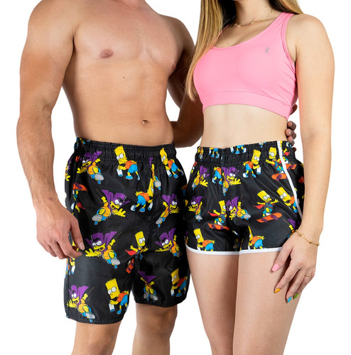 Kit Short Casal Praia Perna Longa Tac Tel Envio Imediato