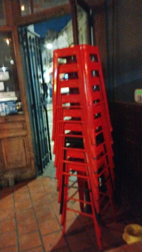 Banco De Metal Tolix 65cm Para Barra Restaurante Rojo Matte