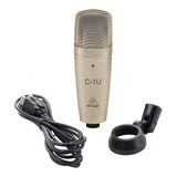 Behringer C-1u Micrófono Condenser Usb De Estudio Graba Pc.