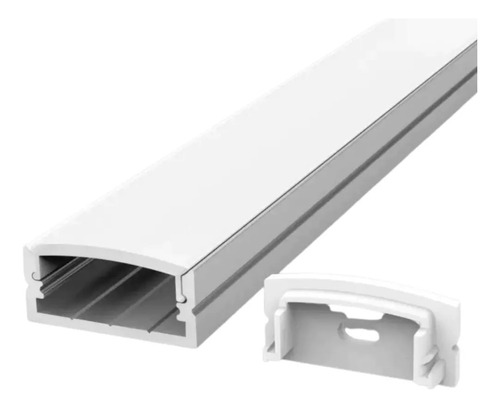 Perfil Slim 2 Metros Sobrepor Fita Led Barra Aluminio Branco