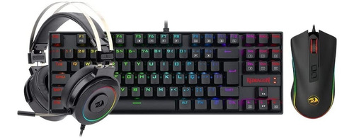 Kit Gamer Redragon S125 Essentials Teclado + Mouse + Headset