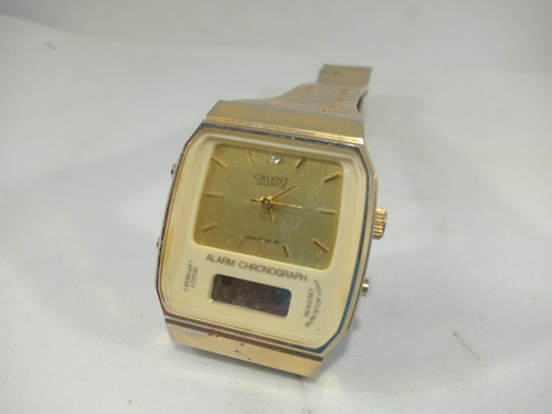Relógio Orient Quartz Alarm Chronograph Antigo Vintage Ler 