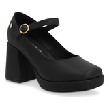 Zapato Dama Flexible Negro Tacón 8cm 423-93