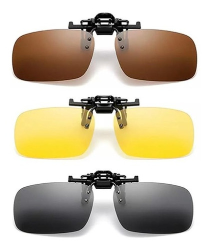  Lentilla Lentes De Sol Clip On Set X3 Micas Para Manejar