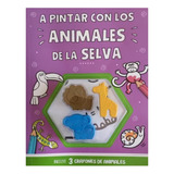 Librito Para Pintar Animales De La Selva 3 Crayones 