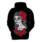 Blusa De Frio Moletom Caveira Mexicana Catrina Tatuagem 07