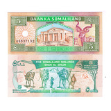 Billete De Somalilandia 5 Chelínes Caravana De Camellos 1994