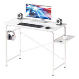 Shw Small Gaming Home Office Computer Desk Con Estante, Blan