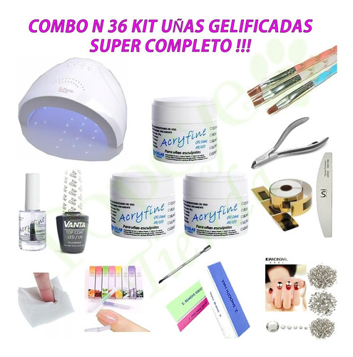 Kit Construccion Uñas Gelificadas Cabina Led Gel Enviogratis