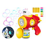 Pistola Burbujas Lanzador Nocturno Led Niños Robot Espacial