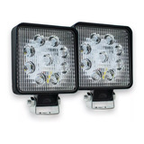 22 Par Faros 9 Led Cuadrados/redondo Luz Fija-estrobo Slim 