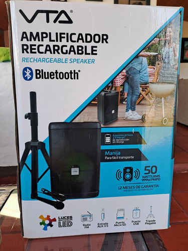 Cabina Amplificador Recargable Vta 50 Watts Trípode 12   