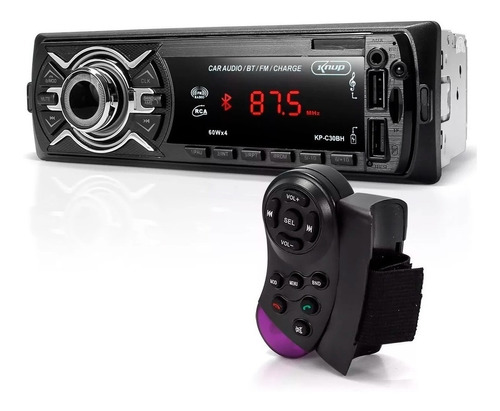 Som Auto Fm Bt Usb Display Led Aux Função Relógio