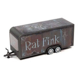 Miniatura Trailer Fechado Rat Fink 1:64 Auto World Cinza