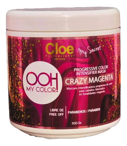Mascara Cloe Intensificadora Color Crazy Magenta 500 Gr 
