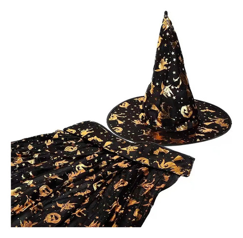 Disfraz Juego De Gorro De Capa Para Halloween Para Niños Con Estrella De Halloween Para Cosplay De 3 A 12 Años Bruja Y Brujos 