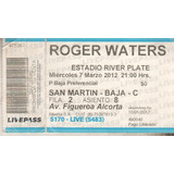 Entrada Recital - Roger Waters - En River - Año 2012