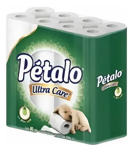 Papel De Baño Pétalo Ultra Care Con 40 Rollos Aloe Vera