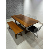 Set De Comedor Con Banca Y 4 Sillas