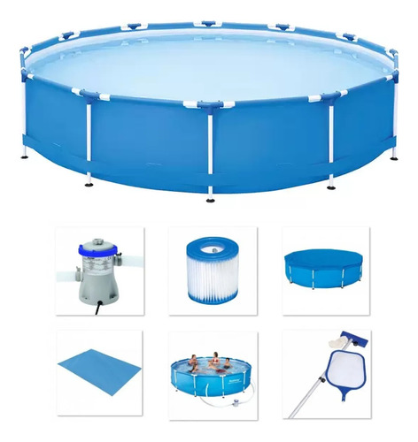 Piscina Mor 7000 L Bomba Filtro 110v Capa Forro Kit Limpeza