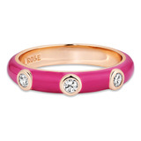 Anel Life Joyful Liga Rosé Esmaltado Rosa Cravejado 773