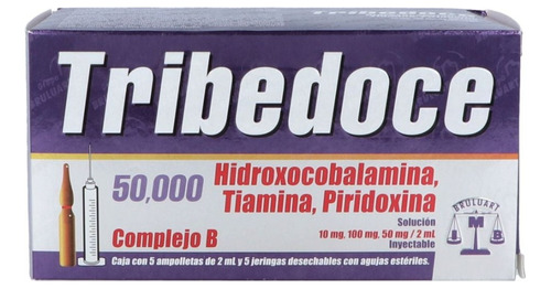 Tribedoce 50,000 Complejo B Inyectable 5 Amps Con Jeringa