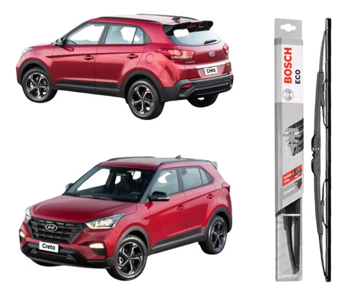 Kit 3 Pçs Palheta Limpador Hyundai Creta 2018 2019 2020 2021