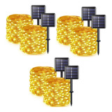 Pack X6 Guirnaldas Solares Luces Hada Navideñas 100 Led 10mt