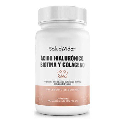 Biotina + Ácido Hialurónico + Colágeno Hidrolizado - Suplemento con 100 Cápsulas - S&V | MercadoLibre