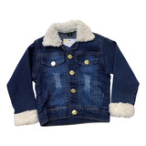 Jaqueta Jeans Infantil Feminina Inverno Punho + Gola Pelinho