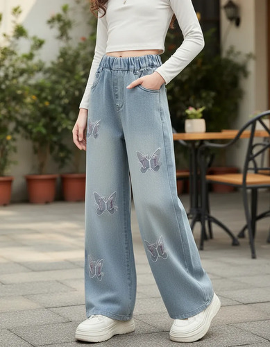 Pantalones M Para Niñas Con Estampado, Pantalones Largos E P
