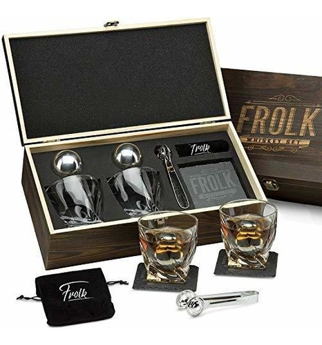 Juego De Regalo De Piedras De Whisky Para Hombre - 2 Bolas D