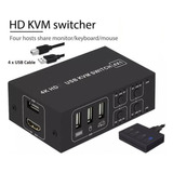 1 Chaveador Kvm Hdmi 4x1 Usb 4k X 2k 60hz