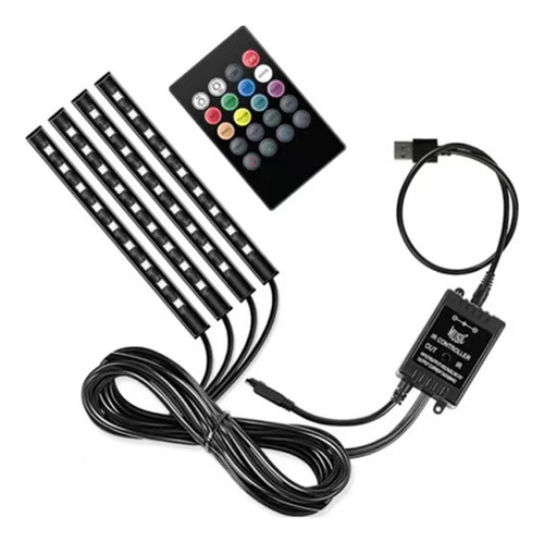 Kit De 3 Tiras De Luces Led De Ambiente Rgb Para Interior De