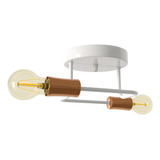 Lustre Sputnik Aranha 2 Braços Luminária Industrial Cor Branco E Cobre Voltagem 110v/220v