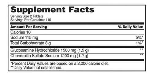 Glucosamina 1500mg & Condroitrina 1200mg Kirkland 220tabls  