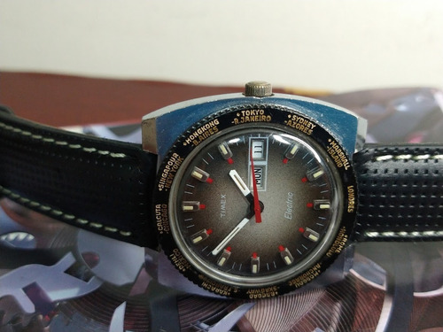 Timex Eletric Antigo World Timer 1974 Raridade Coleção