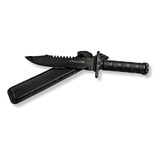 Cuchillo Tactico Monte Militar Negro T Rambo Estuche Rigido