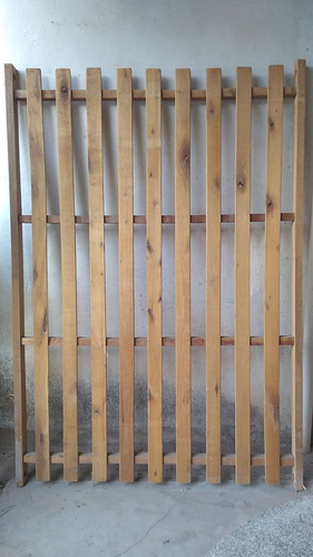 Parrilla Madera Cama 2 Plazas 1.30  X 1.90 Mtr No Pintada