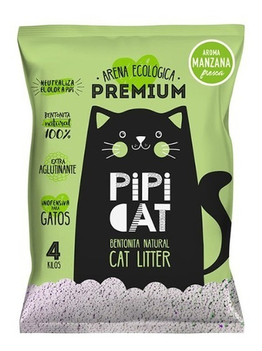 Arena Para Gato Pipi Cat Aroma Manzana 4 Kg