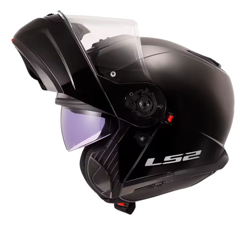 Capacete Ls2 Strobe 2 Ff908 Preto Robocop Escamoteável Moto