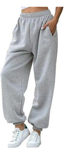 Pantalón Joggers Overzise Dama Gris Perla