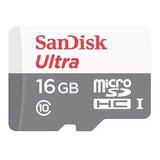 Cartão Memória Sandisk Micro Sdxc  16gb  Ultra Com Adaptador