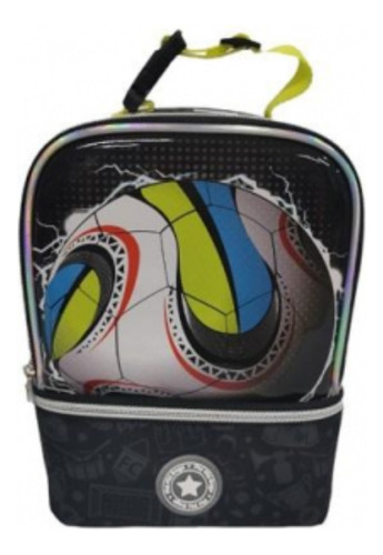 Lunchera Pelota De Futbol Phi Phi 102491 Color Negro