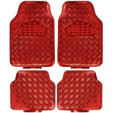 Cubrealfombras Tunning Metalizada Roja X4