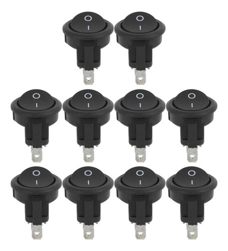 10 Miniinterruptores Basculantes, 23 Mm, 3 Pines, 2 Posic