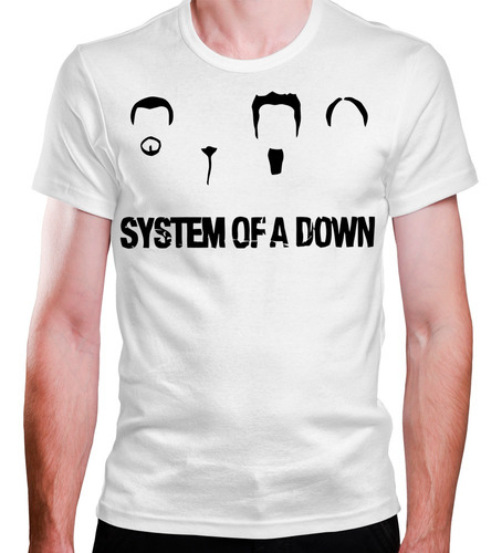 Camiseta Masculina Branca System Of A Down Minimalista