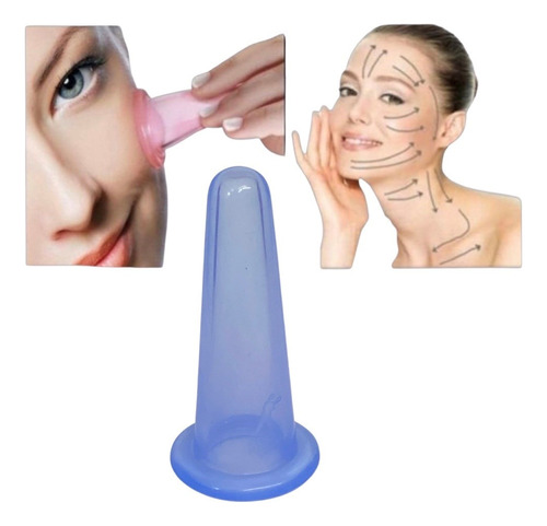 Ventosa De Silicone Massagem Facial Combate Olheira Inchaço 