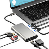 Adaptador 10 En 1 Usb C Docking Station 1 Hdmi 4k 1 Vga 1080