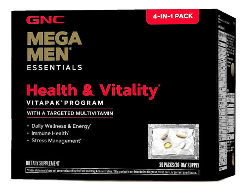 Gnc Mega Men Health & Vitality Vitapak Multivitamínico 4en1 